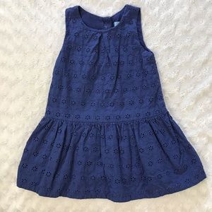 Baby Gap Blue Floral Eyelet Lace Dress Size 18-24 Months